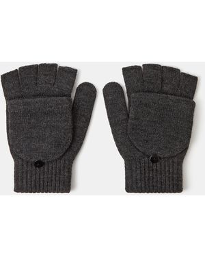 Accessorize Plain Capped Gloves - Grey