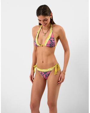Accessorize Floral Print Tie Side Bikini Bottoms - Orange