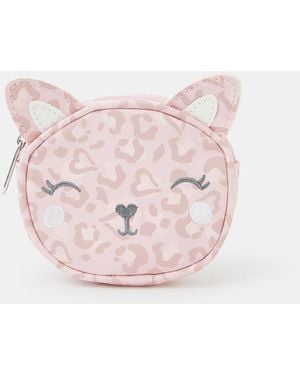 Accessorize Animal Print Cat Purse - Pink