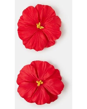 Accessorize 2-Pack Hibiscus Hair Clips - Red