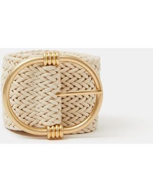 Accessorize Wide Woven Belt - Metallic