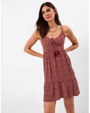 Accessorize Mini Print Floral Flower Dress - Red