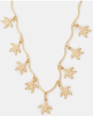 Accessorize Starfish Charm Necklace - White