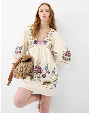 Accessorize Embroidered Mini Cover Up - Natural