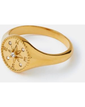 Accessorize Stainless Steel Compass Ring - White