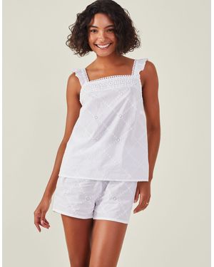 Accessorize Broderie Pyjama Set Ivory - White
