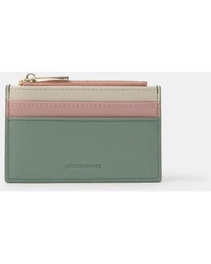 Accessorize Colourblock Card Holder - Green