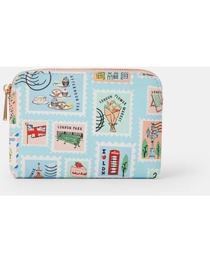 Accessorize London Stamp Print Coin Purse - Blue