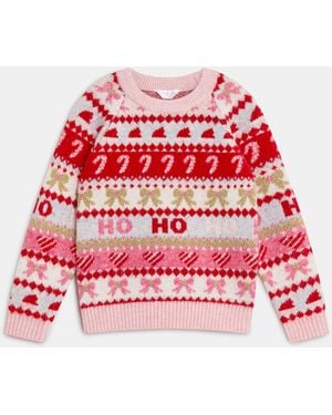 Accessorize Fair Isle Christmas Jumper - Red