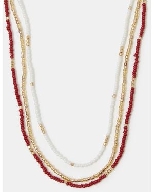 Accessorize 3-Pack Skinny Beaded Necklaces - Pink