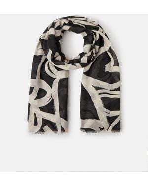 Accessorize Heart Print Lightweight Scarf - Black