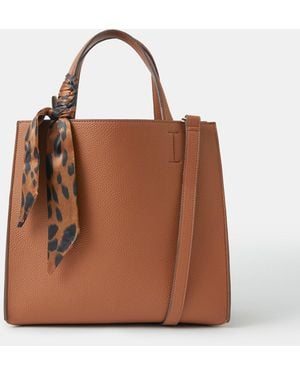 Accessorize Scarf Handle Handbag - Brown
