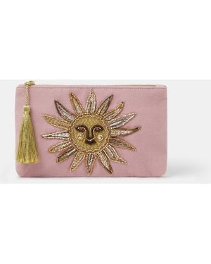 Accessorize Sun Embellished Zip Pouch - Pink