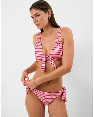 Accessorize Stripe Tie Side Bikini Bottoms - Red