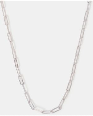 Accessorize Sterling-Plated Paper Clip Chain - Brown