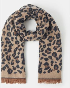 Accessorize Leopard Print Blanket Scarf - Grey