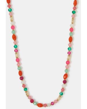 Accessorize Beaded Necklace - Pink