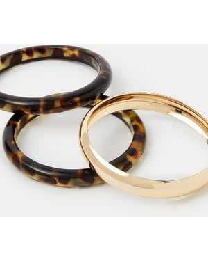 Accessorize 3-Pack Tort Bangles - Metallic