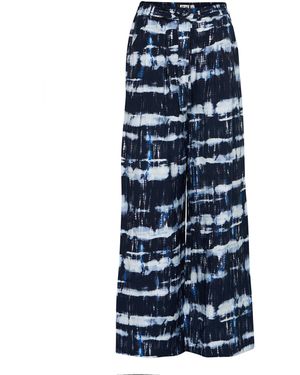 Accessorize Ichi Tie-Dye Wide Leg Trousers - Blue