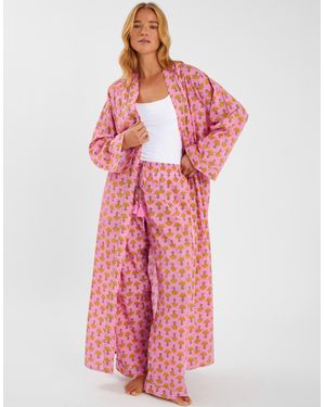 Accessorize Marigold Print Dressing Gown - Red