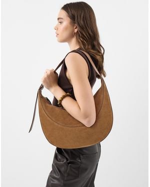 Accessorize Scoop Suede Shoulder Bag - Red