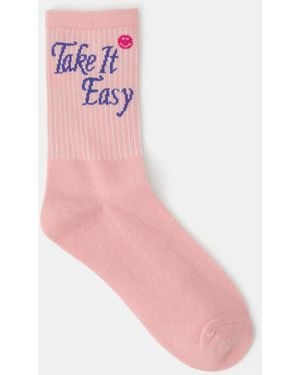 Accessorize Take It Easy Socks - Pink
