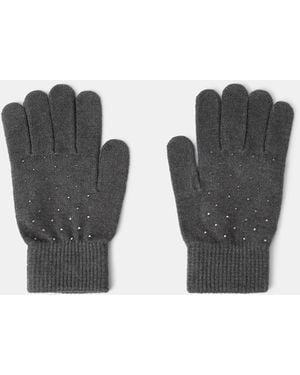 Accessorize Diamanté Gloves - Grey