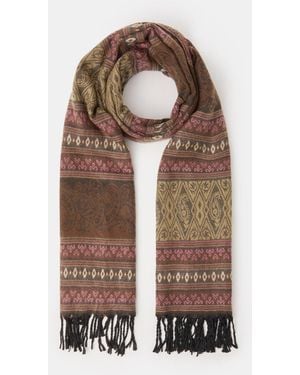 Accessorize Paisley Print Blanket Scarf - White