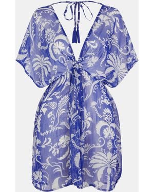 Accessorize Palm Print Mini Kaftan - Blue