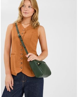 Accessorize Zip Front Crossbody Bag - Blue