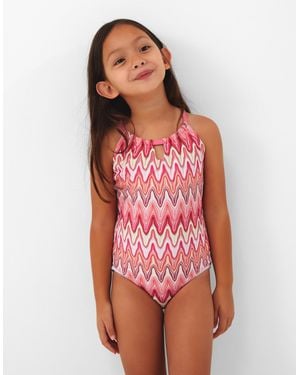 Accessorize Girls Crochet Crossback Swimsuit Multi, Little Girl's - Red