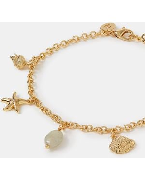 Accessorize 14Ct-Plated Ocean Charm Bracelet - Brown