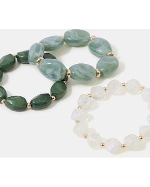 Accessorize 3-Pack Resin Bead Stretch Bracelets - Green