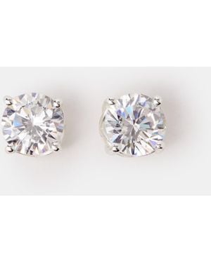 Accessorize Sterling Round Cut Stud Earrings - White
