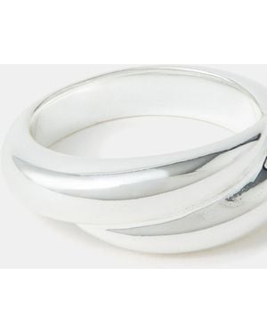 Accessorize Sterling-Plated Wrap Ring - White