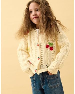 Accessorize Fruit Knit Cardigan - Natural