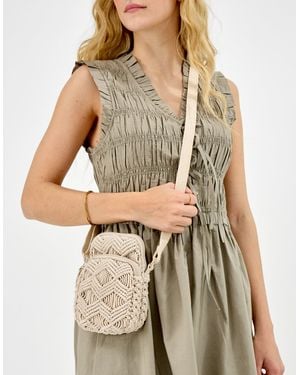 Accessorize Macrame Phone Bag - Grey