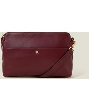 Accessorize Faux Leather Small Cross-body Bag Red - Purple