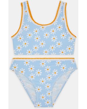 Accessorize Daisy Print Bralette Bikini Set - Blue