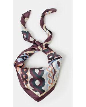Accessorize Link Print Square Satin Scarf - White