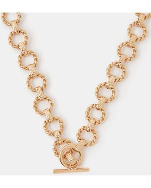 Accessorize Twist Link T-Bar Necklace - Metallic