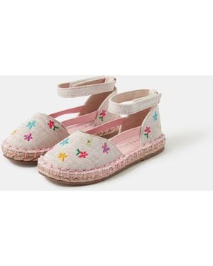 Accessorize Floral Embroidered Espadrille Flats - Pink