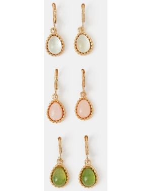 Accessorize 3-Pack Teardrop Hoop Earrings - White