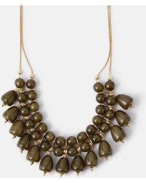 Accessorize Chunky Beaded Necklace - Natural