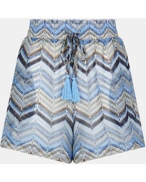 Accessorize Zigzag Crochet Shorts - Blue