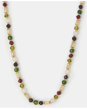 Accessorize Beaded Necklace - Metallic