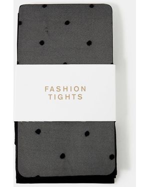 Accessorize Cotton Pinspot Tights - Black