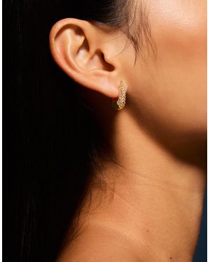Accessorize 14Ct-Plated Diamanté Hook Hoop Earrings - Black