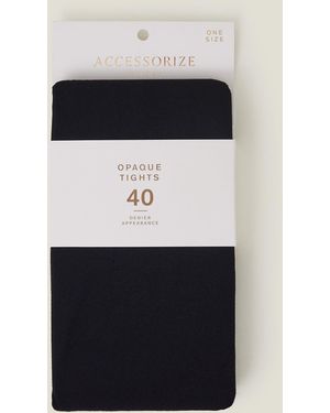 Accessorize Cotton 40 Denier Tights - Black