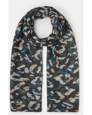 Accessorize Lightweight Animal Print Scarf - Grey